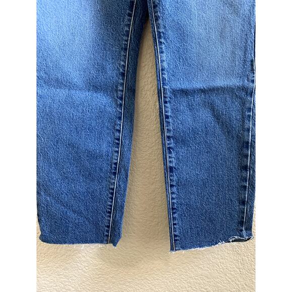 Good American Good Vintage Frayed Hem Jeans in Indigo Blue 0/25 NWT - Picture 10 of 13